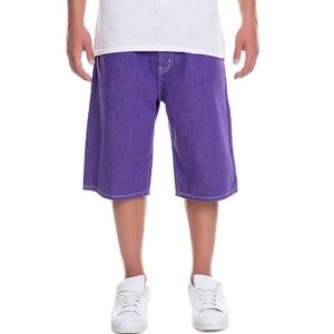 Vtg Levi's 569 96 White Tab Purple Y2K Baggy Loose Fit White Stitching Shorts 42